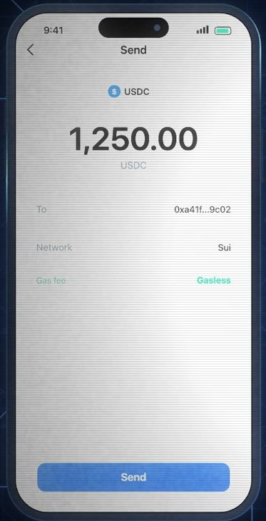 Sending USDC with a gasless fee