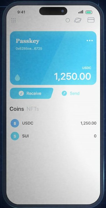 Mofa home screen with a passkey account